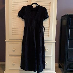 Universal Thread Goods black linen wrap dress - XS